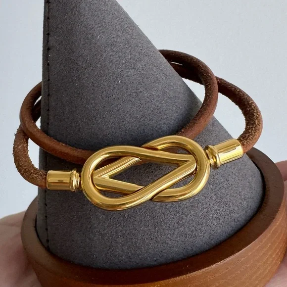 Hermes Vintage Gold Plated Atame Bracelet - Picture 11 of 16